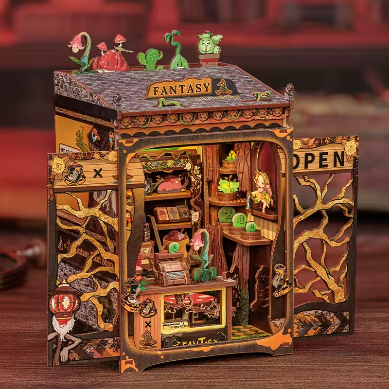 Fantasy Dollhouse Book Nook Kit - Miniature Wizardi Roombox Kit-0